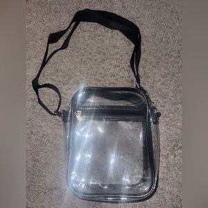 Transparent Crossbody Bag with Black Accents